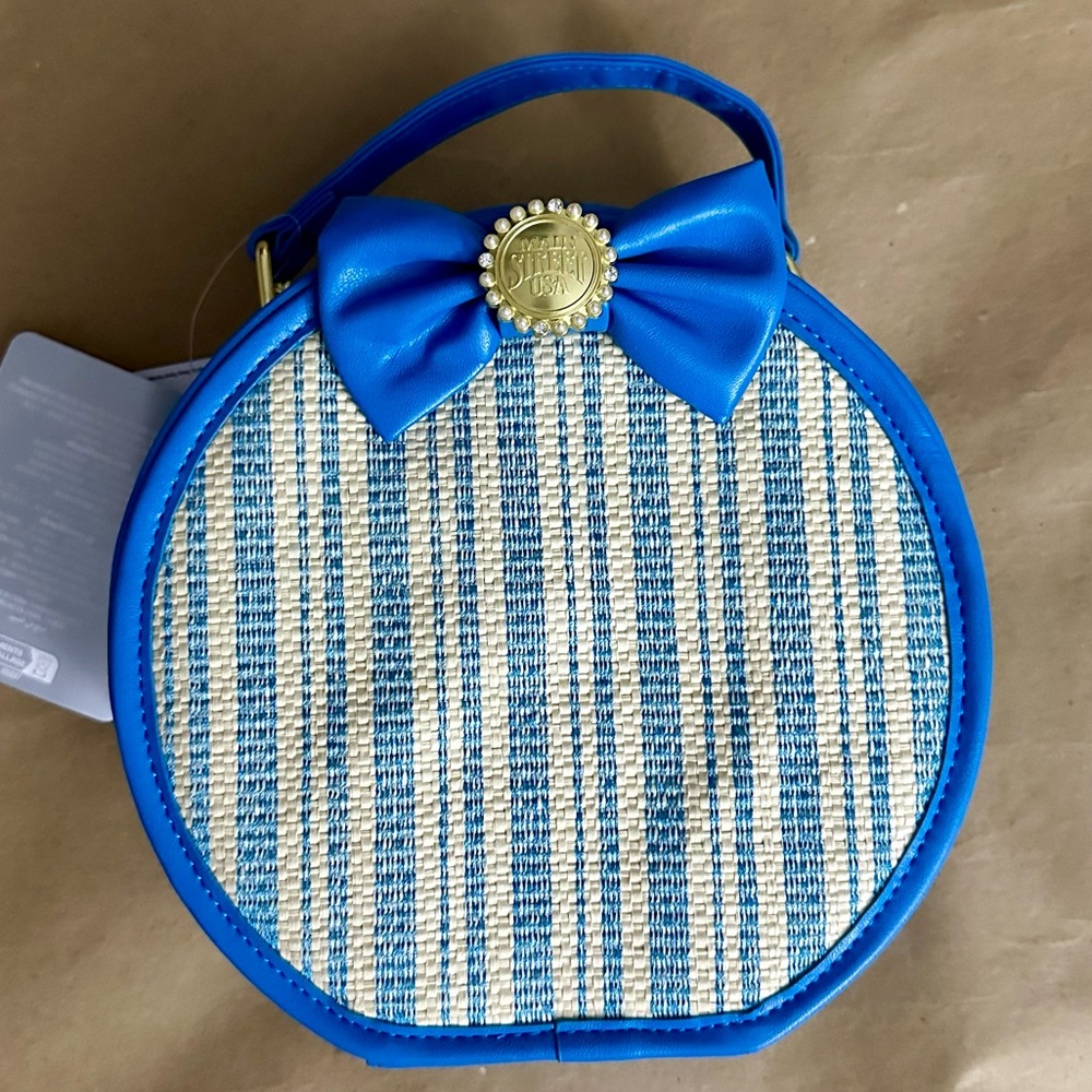 NWT Disney Parks Main Street USA The Dapper Dans Blue Crossbody Handbag